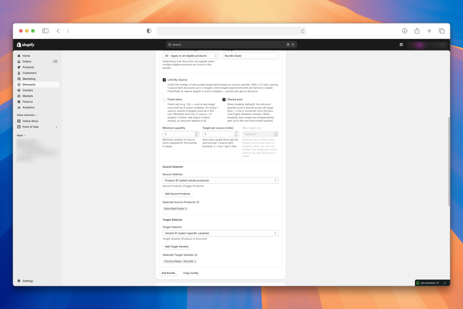Discount UI - Bundle simple config
