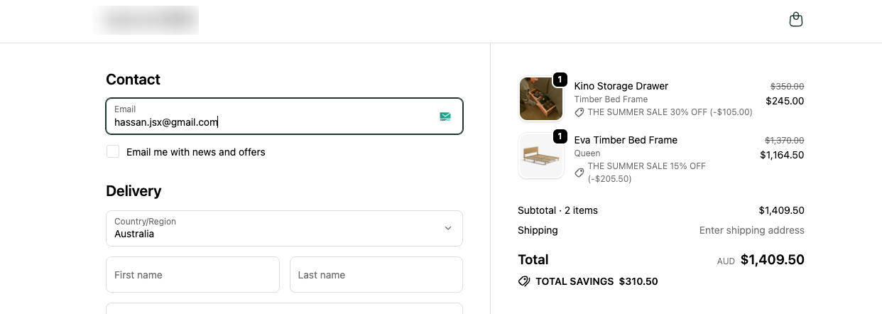 Checkout - Tier multiple tiers applied