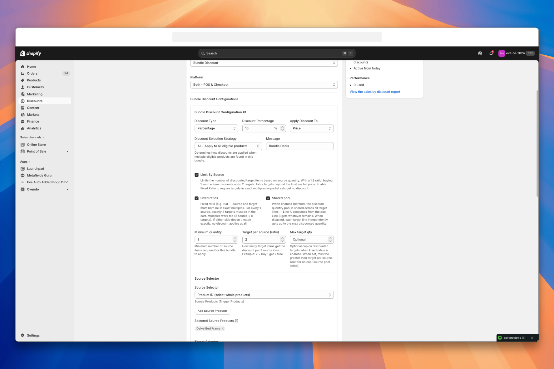 Discount UI - Bundle fixed ratio config