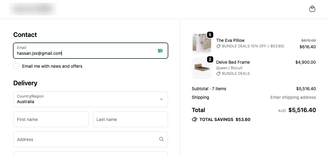 Checkout — 2 beds, 5 pillows